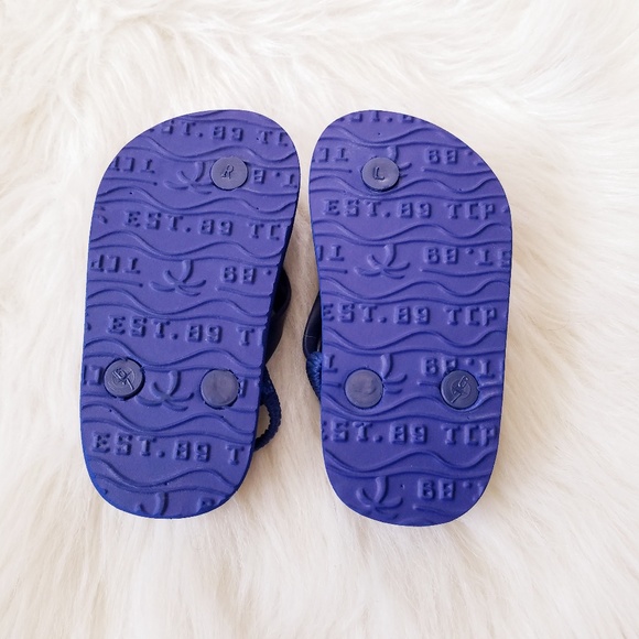 Baby Boy Solid Blue Flip Flops - Picture 5 of 8